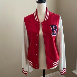 Red Varsity Style Jacket Size Large